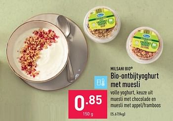 Promoties Bio-ontbijtyoghurt met muesli - Milsani - Geldig van 14/03/2022 tot 25/03/2022 bij Aldi