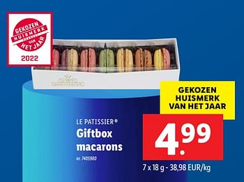 Promoties Giftbox macarons - Le Patissier - Geldig van 14/03/2022 tot 20/03/2022 bij Lidl
