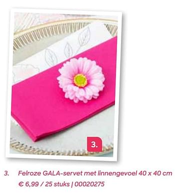 Promoties Felroze gala-servet met linnengevoel - Gala - Geldig van 04/03/2022 tot 31/07/2022 bij Ava