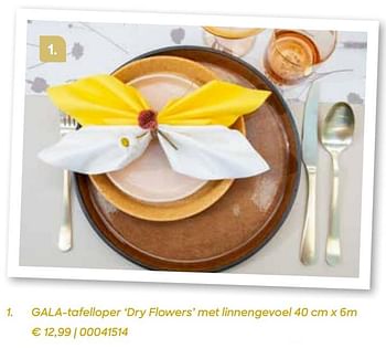 Promotions Gala-tafelloper dry flowers met linnengevoel - Gala - Valide de 04/03/2022 à 31/07/2022 chez Ava