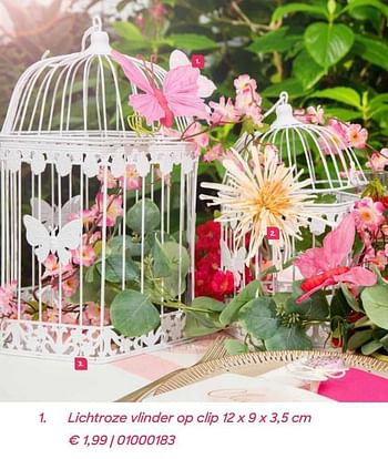 Promotions Lichtroze vlinder op clip - Produit Maison - Ava - Valide de 04/03/2022 à 31/07/2022 chez Ava
