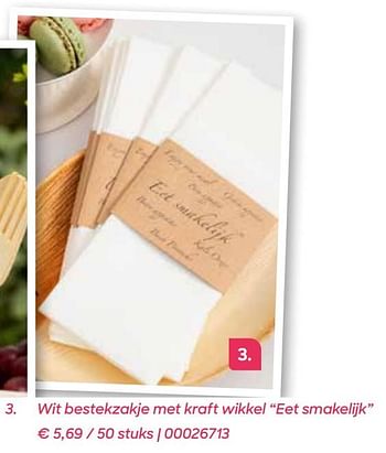 Promoties Wit bestekzakje met kraft wikkel eet smakelijk - Huismerk - Ava - Geldig van 04/03/2022 tot 31/07/2022 bij Ava