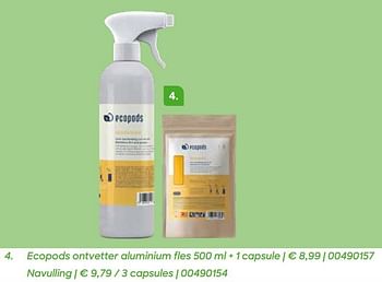 Promoties Ecopods ontvetter aluminium fles + 1 capsule - Ecopods - Geldig van 04/03/2022 tot 31/07/2022 bij Ava