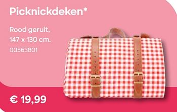 Promoties Picknickdeken rood geruit - Huismerk - Ava - Geldig van 04/03/2022 tot 31/07/2022 bij Ava
