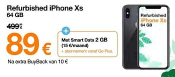 Promoties Apple refurbished iphone xs 64 gb - Apple - Geldig van 07/03/2022 tot 31/03/2022 bij Orange