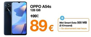 Promoties Oppo a54s 128 gb - Oppo - Geldig van 07/03/2022 tot 31/03/2022 bij Orange