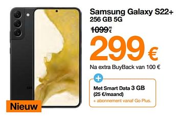 Promoties Samsung galaxy s22+ 256 gb 5g - Samsung - Geldig van 07/03/2022 tot 31/03/2022 bij Orange