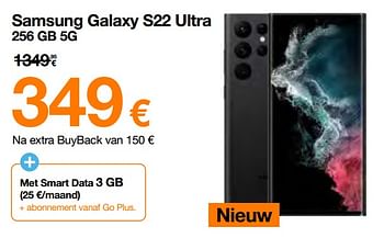 Promoties Samsung galaxy s22 ultra 256 gb 5g - Samsung - Geldig van 07/03/2022 tot 31/03/2022 bij Orange