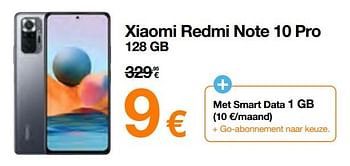 Promoties Xiaomi redmi note 10 pro 128 gb - Xiaomi - Geldig van 07/03/2022 tot 31/03/2022 bij Orange