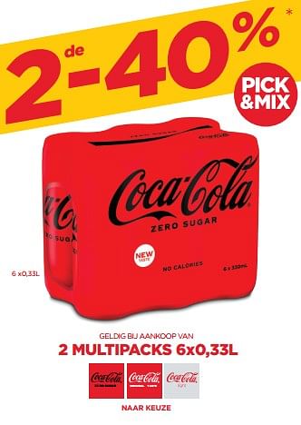 Promoties Coca cola geldig bij aankoop van 2 multipacks 2de -40 % - Coca Cola - Geldig van 11/03/2022 tot 24/03/2022 bij BelBev