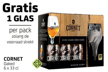 Promoties Cornet oaked gratis 1 glas per pack zolang de voorraad strekt - Cornet  - Geldig van 11/03/2022 tot 24/03/2022 bij BelBev