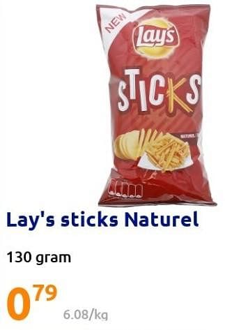 Promoties Lay`s sticks naturel - Lay's - Geldig van 09/03/2022 tot 15/03/2022 bij Action