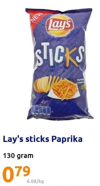 Promoties Lay`s sticks paprika - Lay's - Geldig van 09/03/2022 tot 15/03/2022 bij Action
