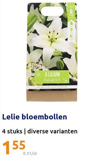 Promoties Lelie bloembollen - Huismerk - Action - Geldig van 09/03/2022 tot 15/03/2022 bij Action