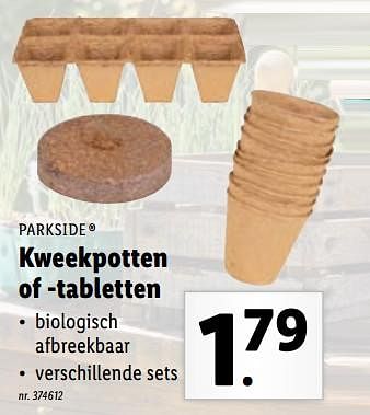 Promoties Kweekpotten of -tabletten - Parkside - Geldig van 09/03/2022 tot 11/05/2022 bij Lidl