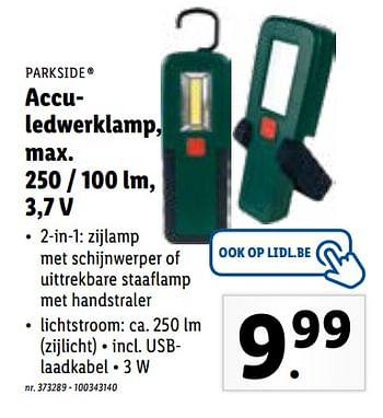 Promoties Acculedwerklamp - Parkside - Geldig van 21/03/2022 tot 26/03/2022 bij Lidl