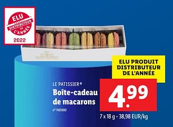 Promotions Boîte-cadeau de macarons - Le Patissier - Valide de 14/03/2022 à 20/03/2022 chez Lidl