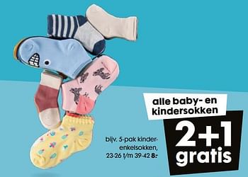 Promoties 5-pak kinder enkelsokken - Huismerk - Hema - Geldig van 09/03/2022 tot 15/03/2022 bij Hema