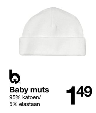 Promoties Baby muts - Huismerk - Zeeman  - Geldig van 12/03/2022 tot 25/03/2022 bij Zeeman