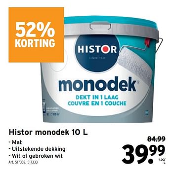 Promoties Histor monodek - Histor - Geldig van 16/03/2022 tot 29/03/2022 bij Gamma