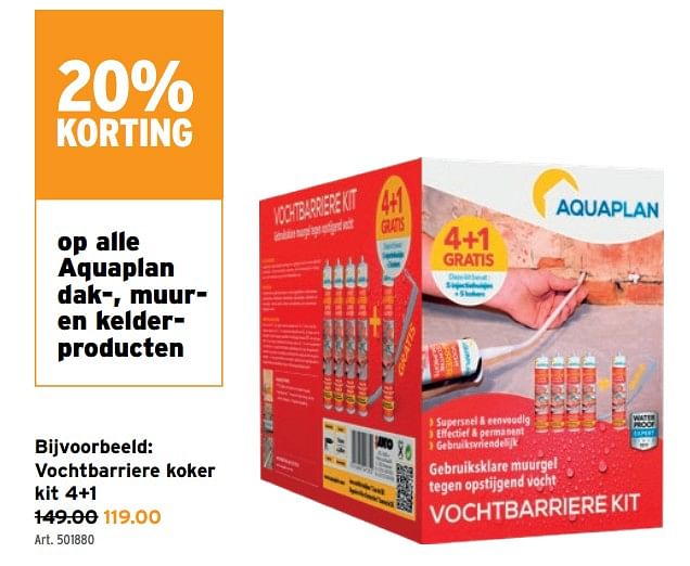 Aquaplan Vochtbarriere Koker Kit 4+1 - Promotie Bij Gamma