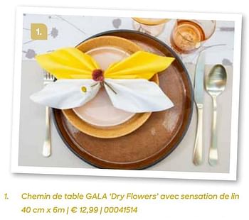 Promotions Chemin de table gala dry flowers avec sensation de lin - Gala - Valide de 04/03/2022 à 31/07/2022 chez Ava