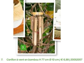 Promotions Carillon à vent en bambou - Produit Maison - Ava - Valide de 04/03/2022 à 31/07/2022 chez Ava
