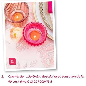 Promotions Chemin de table gala rosalia avec sensation de lin - Gala - Valide de 04/03/2022 à 31/07/2022 chez Ava