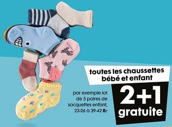 Promotions Lot de 5 paires de socquettes enfant - Produit maison - Hema - Valide de 09/03/2022 à 15/03/2022 chez Hema