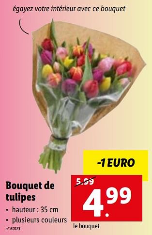 Promotions Bouquet de tulipes - Produit maison - Lidl - Valide de 21/03/2022 à 26/03/2022 chez Lidl