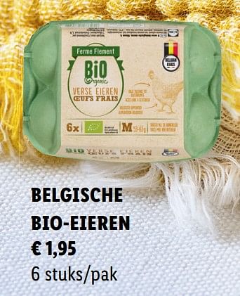 Promoties Belgische bio-eieren - Ferme Flement - Geldig van 10/03/2022 tot 17/04/2022 bij Lidl