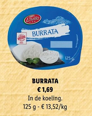 Promoties Burrata - Lovilio - Geldig van 10/03/2022 tot 17/04/2022 bij Lidl