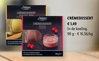 Promoties Crèmedessert - Delicieux - Geldig van 10/03/2022 tot 17/04/2022 bij Lidl