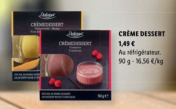 Promotions Crème dessert - Delicieux - Valide de 10/03/2022 à 17/04/2022 chez Lidl