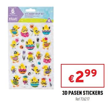 Promoties 3d pasen stickers - Huismerk - Trafic  - Geldig van 16/03/2022 tot 20/03/2022 bij Trafic
