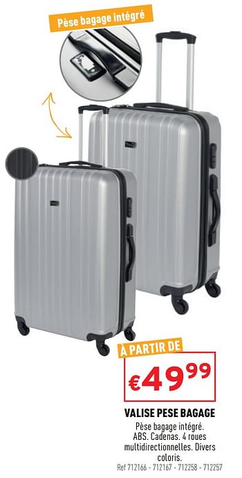 Promotions Valise pese bagage - Produit maison - Trafic  - Valide de 16/03/2022 à 20/03/2022 chez Trafic