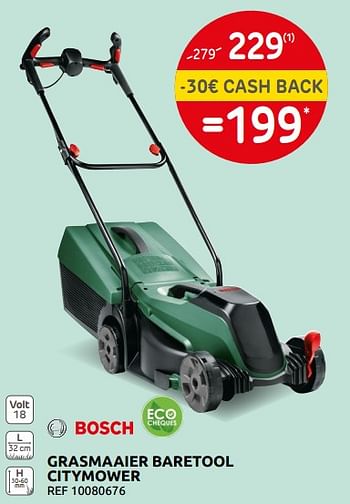 Promoties Bosch grasmaaier baretool citymower - Bosch - Geldig van 16/03/2022 tot 28/03/2022 bij Brico