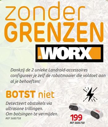 Promoties Worx botst niet - Worx - Geldig van 16/03/2022 tot 28/03/2022 bij Brico