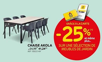 Promotions Chaise akola central park - Produit maison - Brico - Valide de 16/03/2022 à 28/03/2022 chez Brico