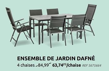 Promotions Ensemble de jardin dafné 4 chaises - Produit maison - Brico - Valide de 16/03/2022 à 28/03/2022 chez Brico