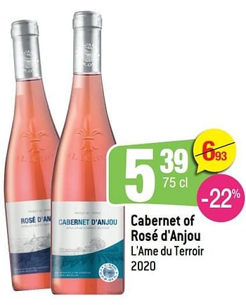 Promoties Cabernet of rosé d`anjou l`ame du terroir - Rosé wijnen - Geldig van 16/03/2022 tot 05/04/2022 bij Smatch