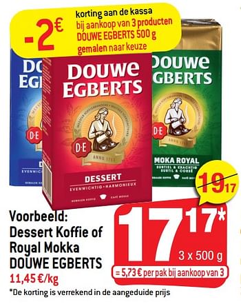 Promoties Dessert koffie of royal mokka douwe egberts - Douwe Egberts - Geldig van 16/03/2022 tot 22/03/2022 bij Smatch