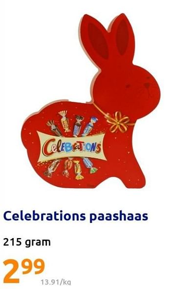 Promoties Celebrations paashaas - Celebrations - Geldig van 16/03/2022 tot 22/03/2022 bij Action