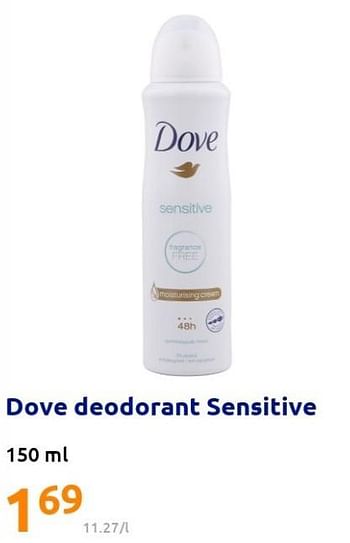 Promoties Dove deodorant sensitive - Dove - Geldig van 16/03/2022 tot 22/03/2022 bij Action