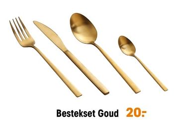 Promoties Bestekset goud - Huismerk - Kwantum - Geldig van 21/03/2022 tot 30/03/2022 bij Kwantum