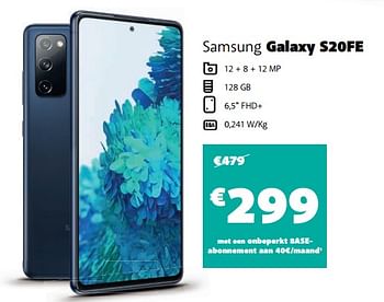 Promoties Samsung galaxy s20fe - Samsung - Geldig van 18/03/2022 tot 31/03/2022 bij Base
