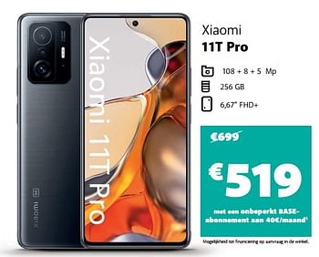Promoties Xiaomi 11t pro - Xiaomi - Geldig van 18/03/2022 tot 31/03/2022 bij Base