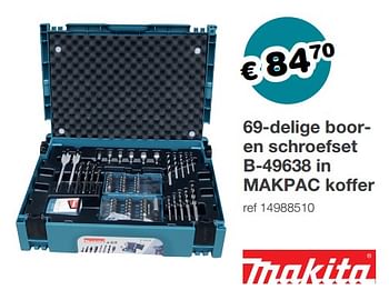 Promoties 69-delige booren schroefset b-49638 in makpac koffer - Makita - Geldig van 07/03/2022 tot 10/04/2022 bij Europoint