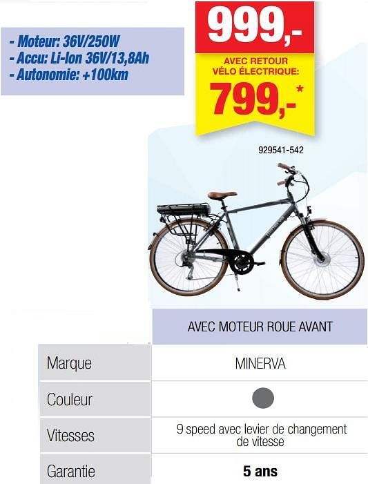 Vélo électrique minerva discount hubo