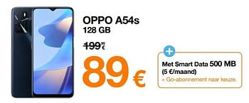 Promoties Oppo a54s 128 gb - Oppo - Geldig van 18/03/2022 tot 31/03/2022 bij Orange